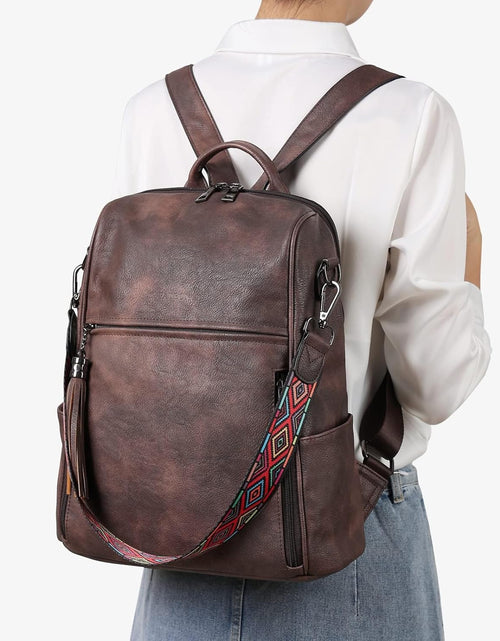 Load image into Gallery viewer, Leather Backpack Purse for Women Designer Ladies Shoulder Book Bag Fashion Convertible Travel Backpack Purses
