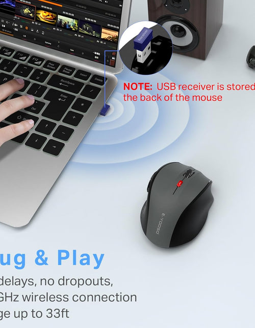Load image into Gallery viewer, Wireless Mouse, Computer Mouse 18 Months Battery Life Cordless Mouse, 5 Level 4800 DPI, 6 Button Ergo Wireless Mice, 2.4G Portable USB Wireless Mouse for Laptop, Mac, Chromebook, PC, Windows

