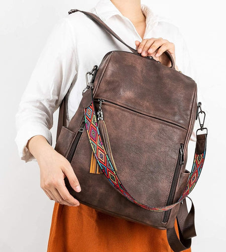 Leather Backpack Purse for Women Designer Ladies Shoulder Book Bag Fashion Convertible Travel Backpack Purses