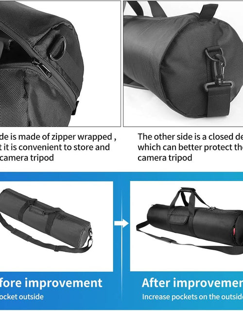 Load image into Gallery viewer, Tripod Carrying Case Bag 31.5X7X7In/80X18X18Cm Heavy Duty with Storage Bag and Shoulder Strap Padded Carrying Bag for Light Stands, Boom Stand, Tripod,Mic Stand and Tent Pole
