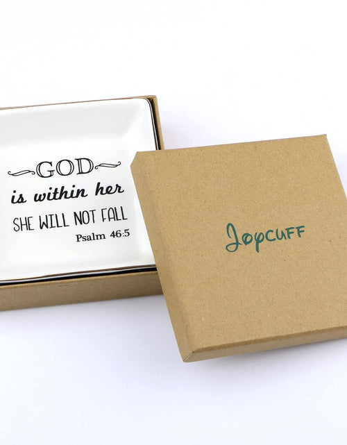 Load image into Gallery viewer, Inspirational Religious Gifts for Women Birthday Thanksgiving Day Christmas Gifts for Best Friend Sister Daughter Mom Aunt Christians Christian Jewelry Ring Trinket Dish Tray
