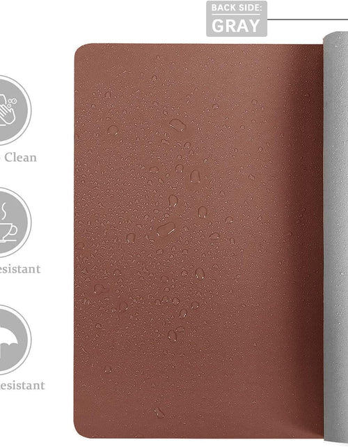 Load image into Gallery viewer, Desk Mat Large Protector Pad - Multifunctional Dual-Sided Office Desk Pad,Smooth Surface Soft Mouse Pad, Waterproof Desk Mat for Desktop, Pu Leather Desk Cover for Office/Home(Brown, 23.6" X 13.7")
