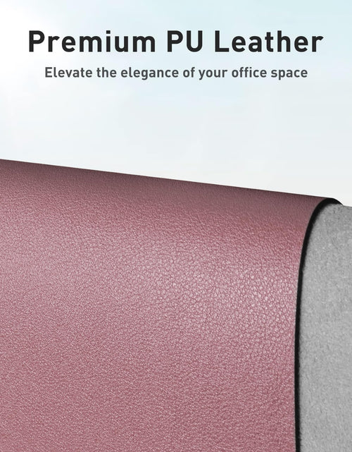 Load image into Gallery viewer, Leather Desk Pad Protector,Mouse Pad,Office Desk Mat,Non-Slip PU Leather Desk Blotter,Laptop Desk Pad,Waterproof Desk Writing Pad for Office and Home (Dark Pink,23.6" X 13.7")
