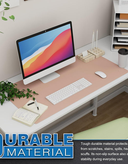 Load image into Gallery viewer, Desk Mat, Mouse Pad, Desk Pad, Waterproof Desk Mat for Desktop, Leather Desk Pad for Keyboard and Mouse, Desk Pad Protector for Office and Home (Pink, 31.5" X 15.7")
