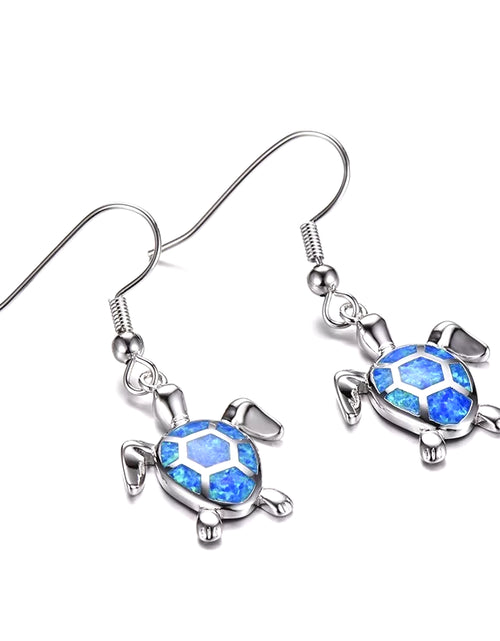 Load image into Gallery viewer, Fashion Women Earrings 2025 Fashion Blue Imitation Opal Drop Earrings Cute Turtle Animal Earrings Female Wedding Jewelry Gift
