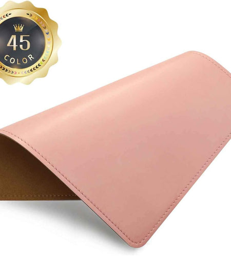 PU Leather Mouse Pad with Stitched Edge Micro-Fiber Base with Non-Slip, Waterproof, Mouse Pad for Computers, Laptop, Office & Home,1 Pack, 8Inch11Inch (Light Pink)