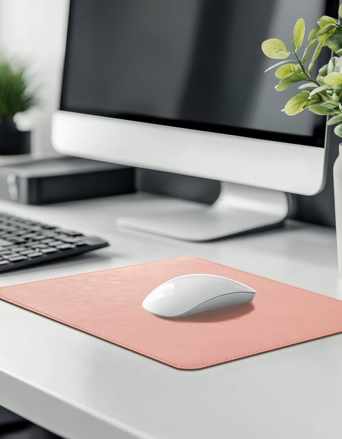 Load image into Gallery viewer, PU Leather Mouse Pad with Stitched Edge Micro-Fiber Base with Non-Slip, Waterproof, Mouse Pad for Computers, Laptop, Office &amp; Home,1 Pack, 8Inch11Inch (Light Pink)
