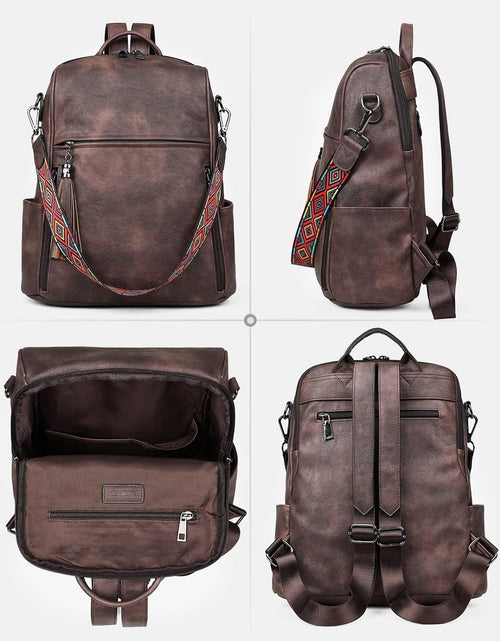 Load image into Gallery viewer, Leather Backpack Purse for Women Designer Ladies Shoulder Book Bag Fashion Convertible Travel Backpack Purses
