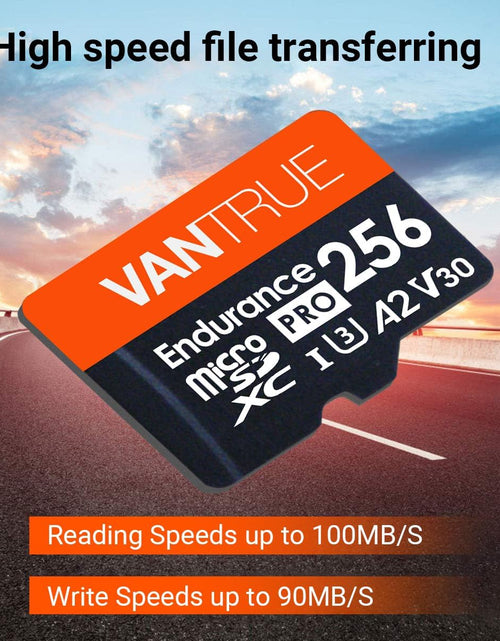 Load image into Gallery viewer, 256GB Microsdxc UHS-I U3 4K UHD Video High Speed Transfer Monitoring SD Card with Adapter for Dash Cams, Body Cams, Action Camera, Surveillance &amp; Security Cams

