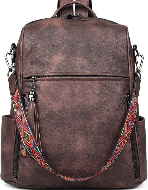 Load image into Gallery viewer, Leather Backpack Purse for Women Designer Ladies Shoulder Book Bag Fashion Convertible Travel Backpack Purses
