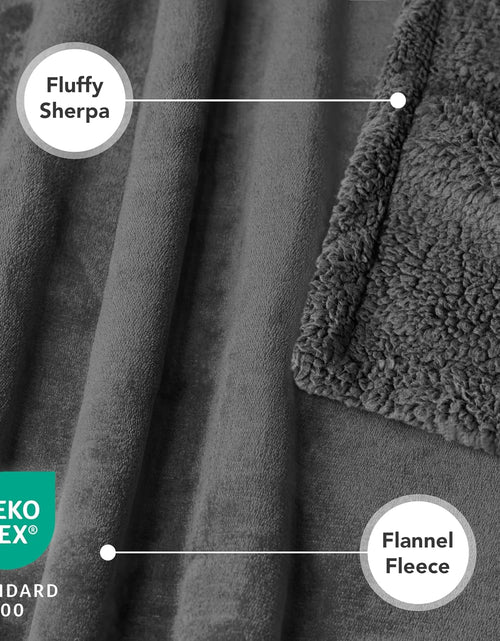 Load image into Gallery viewer, Dog Blanket for Small Medium Dogs, Pet Bed Blanket Cat Puppy Kitten, Fleece Furniture Couch Cover Protector Sofa Car, Soft Sherpa Dog Throw Plush Reversible Washable, Mini 29X40 Solid Dark Gray
