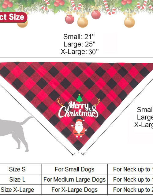 Load image into Gallery viewer, 2 Pack Dog Bandana Christmas Classic Plaid Pet Scarf Triangle Bibs Kerchief Merry Christmas Santa Snowman Print Pet Bandana for Small Medium Large Dogs Cats Pets (Red &amp; Red)
