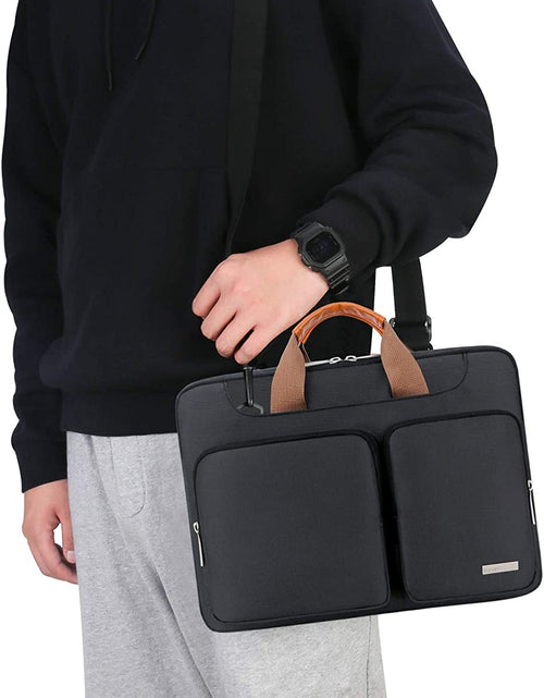 Load image into Gallery viewer, 360° Protective Laptop Shoulder Bag, 15-15.6 Inch Laptop Sleeve Case for Acer HP Lenovo Dell ASUS Laptop, Acer Aspire, HP Pavilion, Dell Inspiron, Lenovo Ideapad,Asus Zenbook Computer Bag, Black
