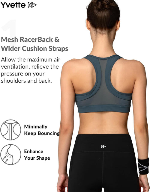 Load image into Gallery viewer, Zip Front Sports Bra - High Impact Sports Bras for Women plus Size Workout Fitness Running
