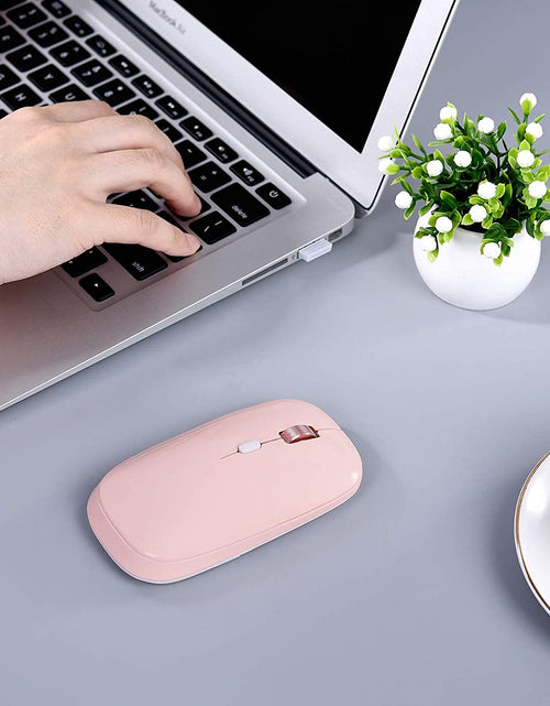 Load image into Gallery viewer, Wireless Flat Mouse, 2.4G Optical Mouse, Computer Mouse for Laptop, PC, Computer, Chromebook, Notebook, Especially Designed for Computer Bags (Pink)
