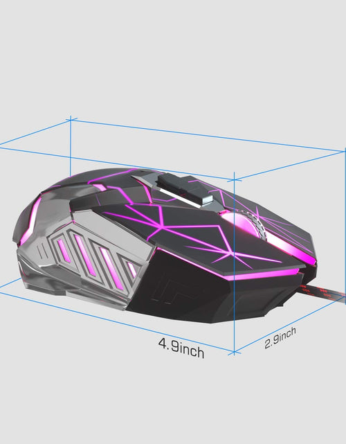Load image into Gallery viewer, G10 Gaming Mouse Wired, 7 Colors Breathing LED Backlit Gaming Mouse, 6 Adjustable Speeds, Ergonomic Optical Computer Mouse with 7 Buttons for Windows PC Gamers
