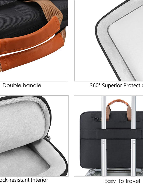 Load image into Gallery viewer, 360° Protective Laptop Shoulder Bag, 15-15.6 Inch Laptop Sleeve Case for Acer HP Lenovo Dell ASUS Laptop, Acer Aspire, HP Pavilion, Dell Inspiron, Lenovo Ideapad,Asus Zenbook Computer Bag, Black
