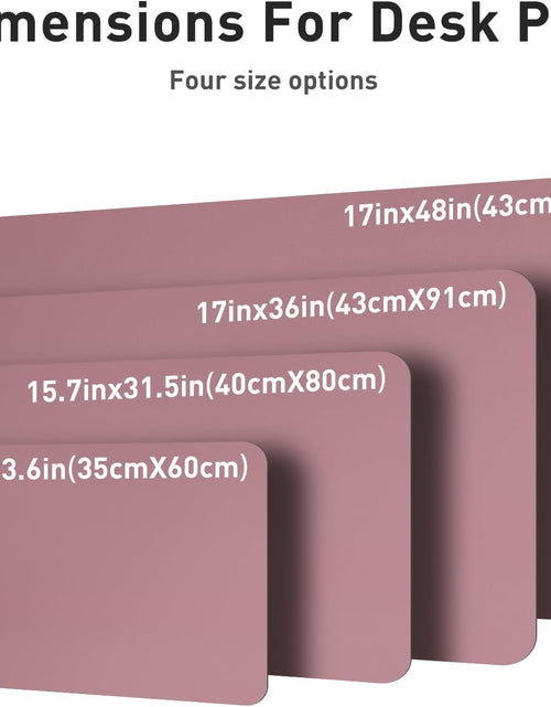 Load image into Gallery viewer, Leather Desk Pad Protector,Mouse Pad,Office Desk Mat,Non-Slip PU Leather Desk Blotter,Laptop Desk Pad,Waterproof Desk Writing Pad for Office and Home (Dark Pink,23.6" X 13.7")
