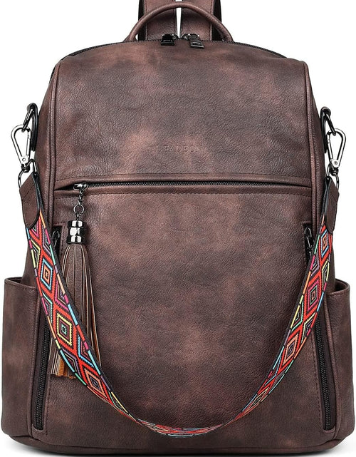 Load image into Gallery viewer, Leather Backpack Purse for Women Designer Ladies Shoulder Book Bag Fashion Convertible Travel Backpack Purses
