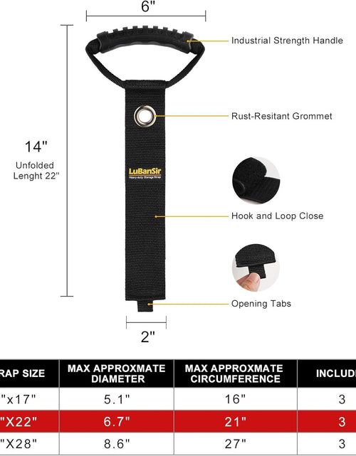 Load image into Gallery viewer, 3 Pack Extension Cord Organizer, 22" Portable Hook and Loop Storage Straps with Grommet Fit Extension Cords, Cables, Ropes, Garden Water Hoses Carrying and Hanging
