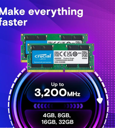 RAM 32GB Kit (2X16Gb) DDR4 3200Mhz CL22 (Or 2933Mhz or 2666Mhz) Laptop Memory CT2K16G4SFRA32A