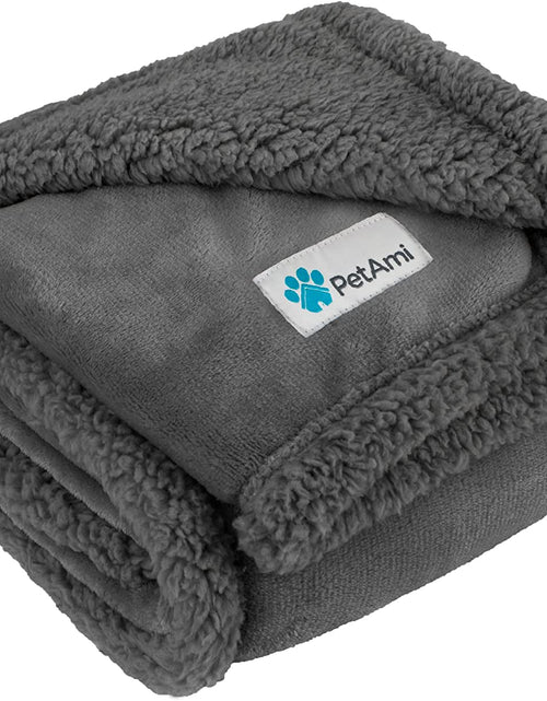 Load image into Gallery viewer, Dog Blanket for Bed, XL Pet Blanket Large Dogs, Fleece Furniture Couch Cover Protector Sofa Car Crate Kennel, Soft Sherpa Cat Throw Plush Reversible Washable, Twin 60X80 Solid Dark Gray
