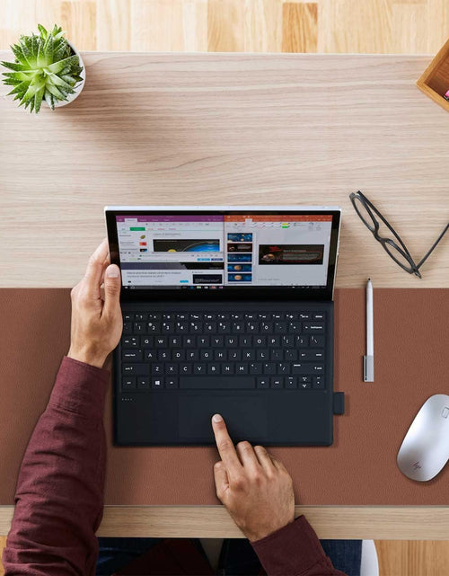 Load image into Gallery viewer, Desk Mat Large Protector Pad - Multifunctional Dual-Sided Office Desk Pad,Smooth Surface Soft Mouse Pad, Waterproof Desk Mat for Desktop, Pu Leather Desk Cover for Office/Home(Brown, 23.6" X 13.7")
