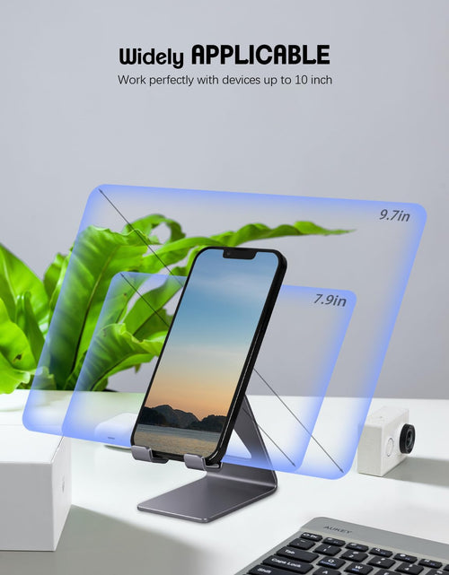 Load image into Gallery viewer, Cell Phone Stand Desk Phone Holder - Aluminum Mobile Phone Cradle Dock for Iphone 15 14 13 12 Pro 11 X Xs Max 8 7 6 6S plus SE 5 Samsung All Smart Phones, Dark Gray
