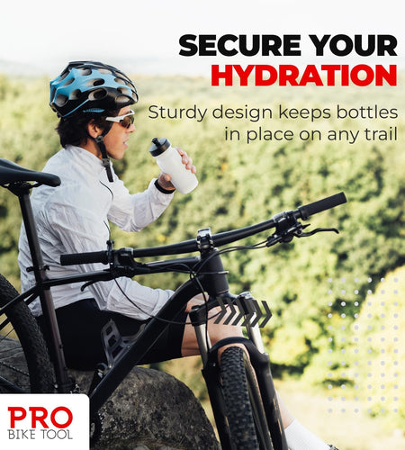 Bike Water Bottle Holder - Lightweight and Strong Bicycle Cage with Secure Retention System , for Road Mountain Bikes (MTB) Universal