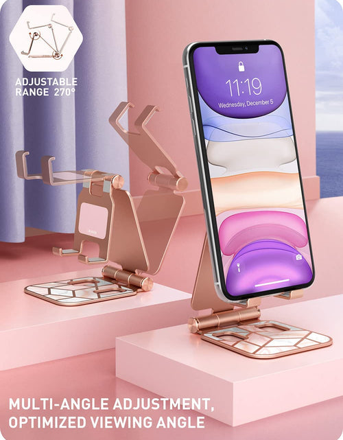 Load image into Gallery viewer, Cell Phone Stand, Foldable Adjustable Phone Mount Holder, Compatible with Iphone 14/Iphone 13/Iphone 12/Iphone 11/Galaxy S22/S21/Pixel 6, Android Smartphones, All Smart Phone (Marble)
