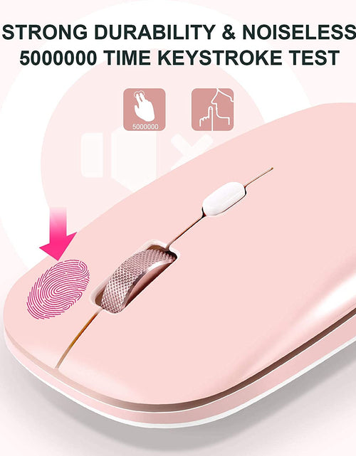 Load image into Gallery viewer, Wireless Flat Mouse, 2.4G Optical Mouse, Computer Mouse for Laptop, PC, Computer, Chromebook, Notebook, Especially Designed for Computer Bags (Pink)
