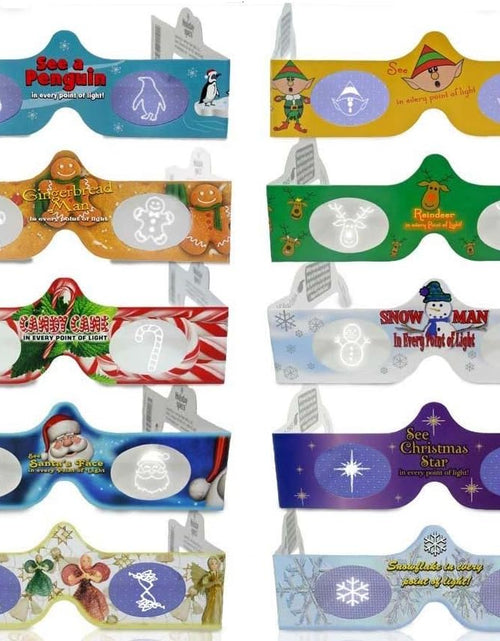 Load image into Gallery viewer, 3D Christmas Glasses - 10 Pack  - Hologram Holiday Images
