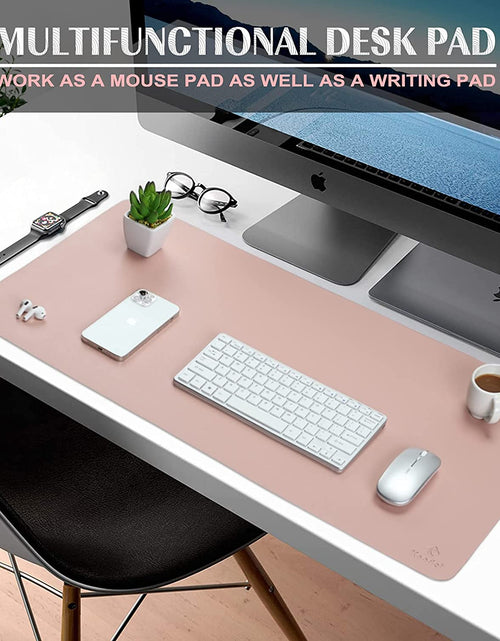 Load image into Gallery viewer, Desk Mat, Mouse Pad, Desk Pad, Waterproof Desk Mat for Desktop, Leather Desk Pad for Keyboard and Mouse, Desk Pad Protector for Office and Home (Pink, 31.5" X 15.7")
