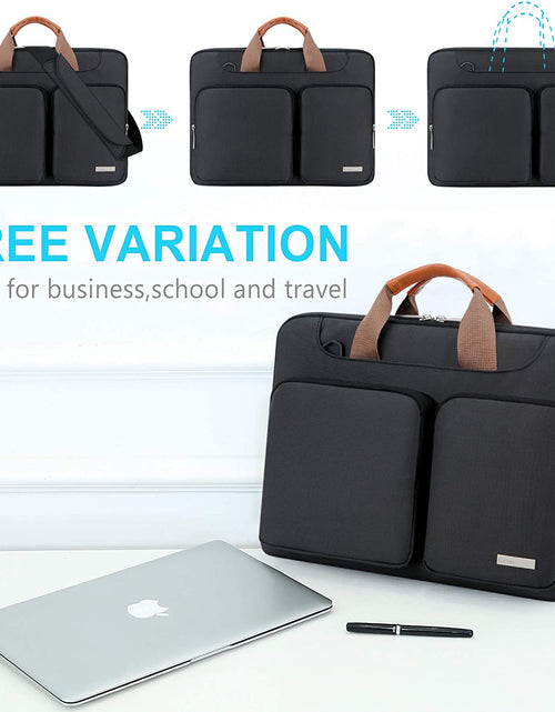 Load image into Gallery viewer, 360° Protective Laptop Shoulder Bag, 15-15.6 Inch Laptop Sleeve Case for Acer HP Lenovo Dell ASUS Laptop, Acer Aspire, HP Pavilion, Dell Inspiron, Lenovo Ideapad,Asus Zenbook Computer Bag, Black

