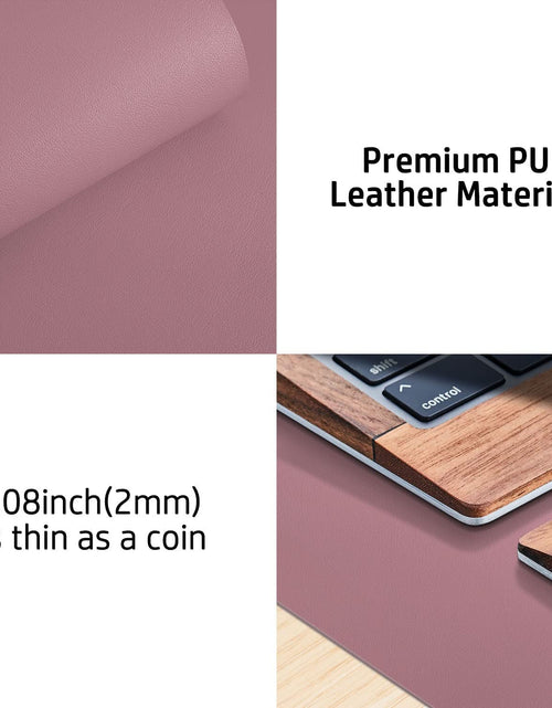 Load image into Gallery viewer, Leather Desk Pad Protector,Mouse Pad,Office Desk Mat,Non-Slip PU Leather Desk Blotter,Laptop Desk Pad,Waterproof Desk Writing Pad for Office and Home (Dark Pink,23.6" X 13.7")
