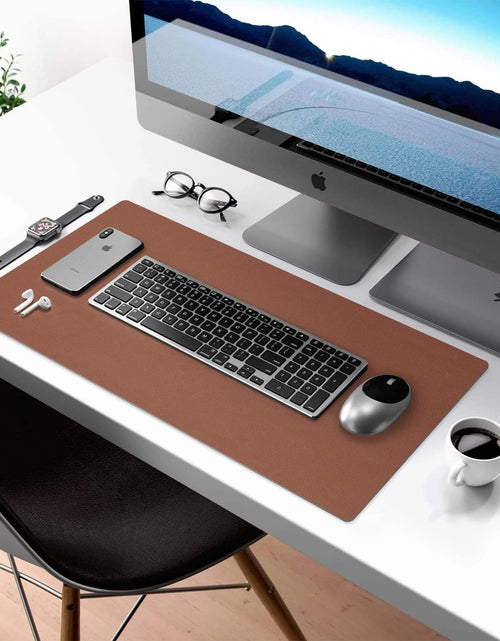 Load image into Gallery viewer, Desk Mat Large Protector Pad - Multifunctional Dual-Sided Office Desk Pad,Smooth Surface Soft Mouse Pad, Waterproof Desk Mat for Desktop, Pu Leather Desk Cover for Office/Home(Brown, 23.6" X 13.7")
