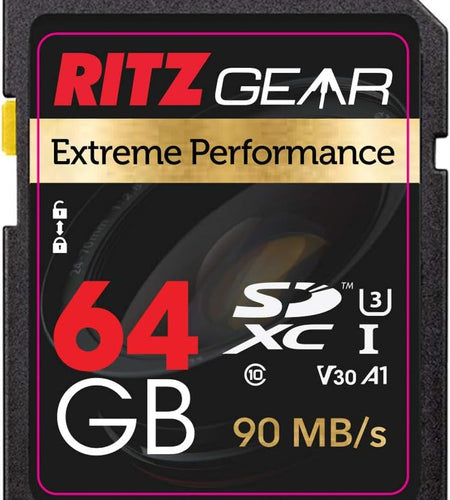 64GB High-Speed SDXC UHS-I SD Card, C10, U3, V30, Full-Hd & 4K Memory Card