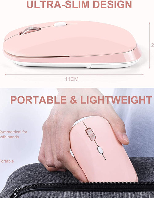 Load image into Gallery viewer, Wireless Flat Mouse, 2.4G Optical Mouse, Computer Mouse for Laptop, PC, Computer, Chromebook, Notebook, Especially Designed for Computer Bags (Pink)
