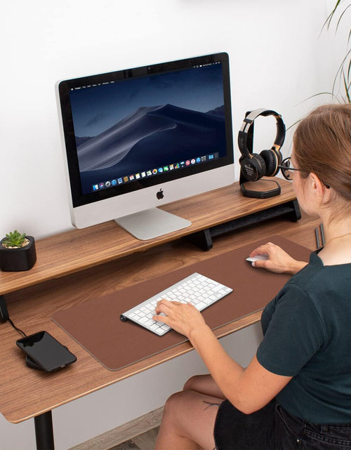 Load image into Gallery viewer, Desk Mat Large Protector Pad - Multifunctional Dual-Sided Office Desk Pad,Smooth Surface Soft Mouse Pad, Waterproof Desk Mat for Desktop, Pu Leather Desk Cover for Office/Home(Brown, 23.6" X 13.7")

